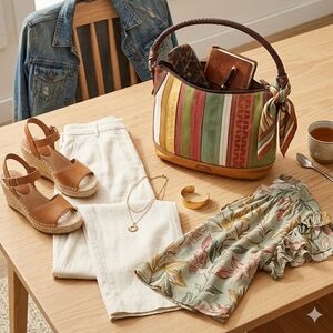 Fossil leather and suede patchwork shoulder bag